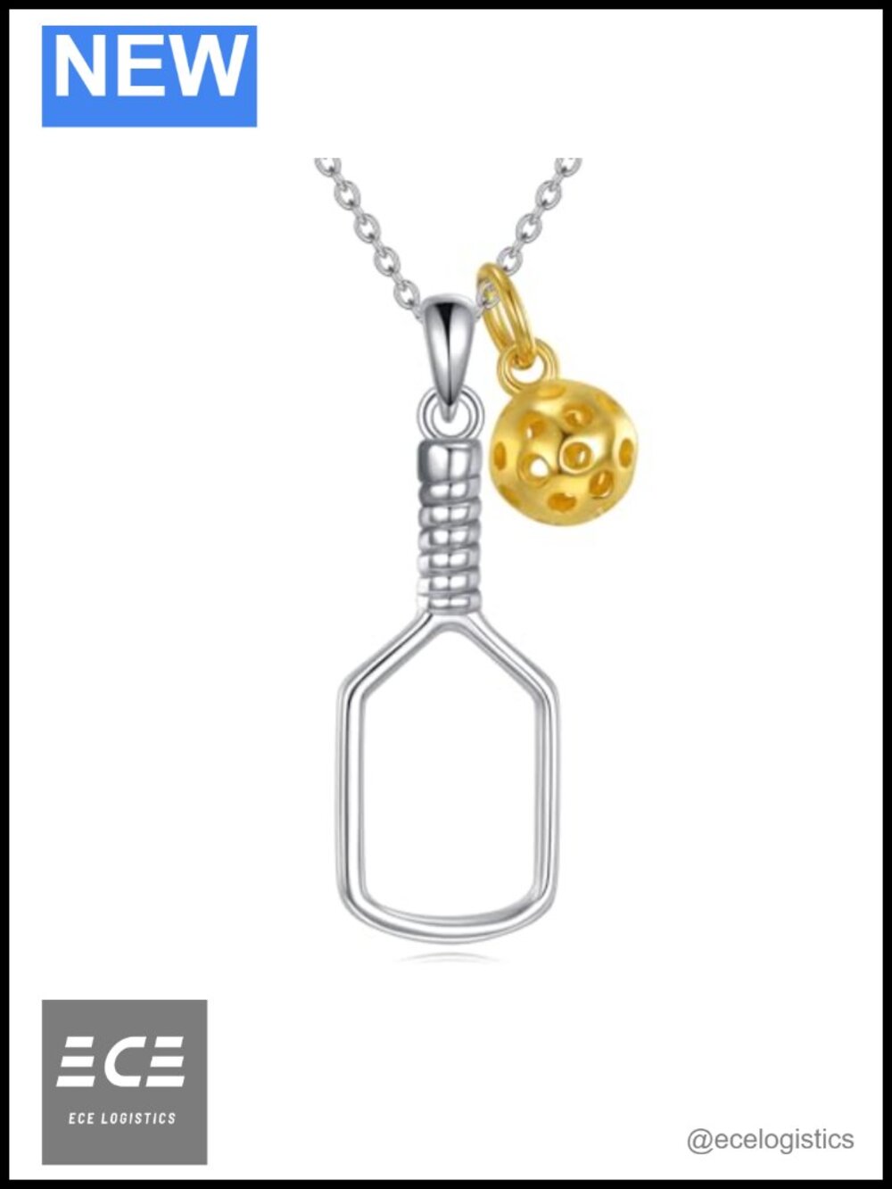Sterling Silver Heart Sports Pendant Necklace 18 Inch